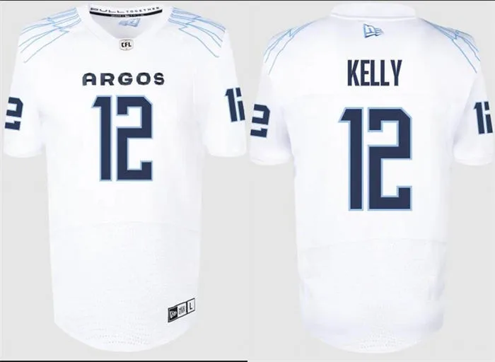 Toronto Argonauts #12 Chad Kelly White Away Jersey